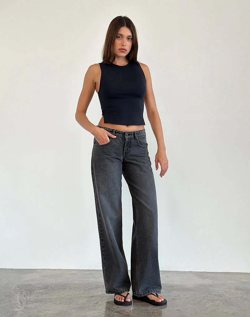 Baruna Tie Back Top in Schwarz - Image 3
