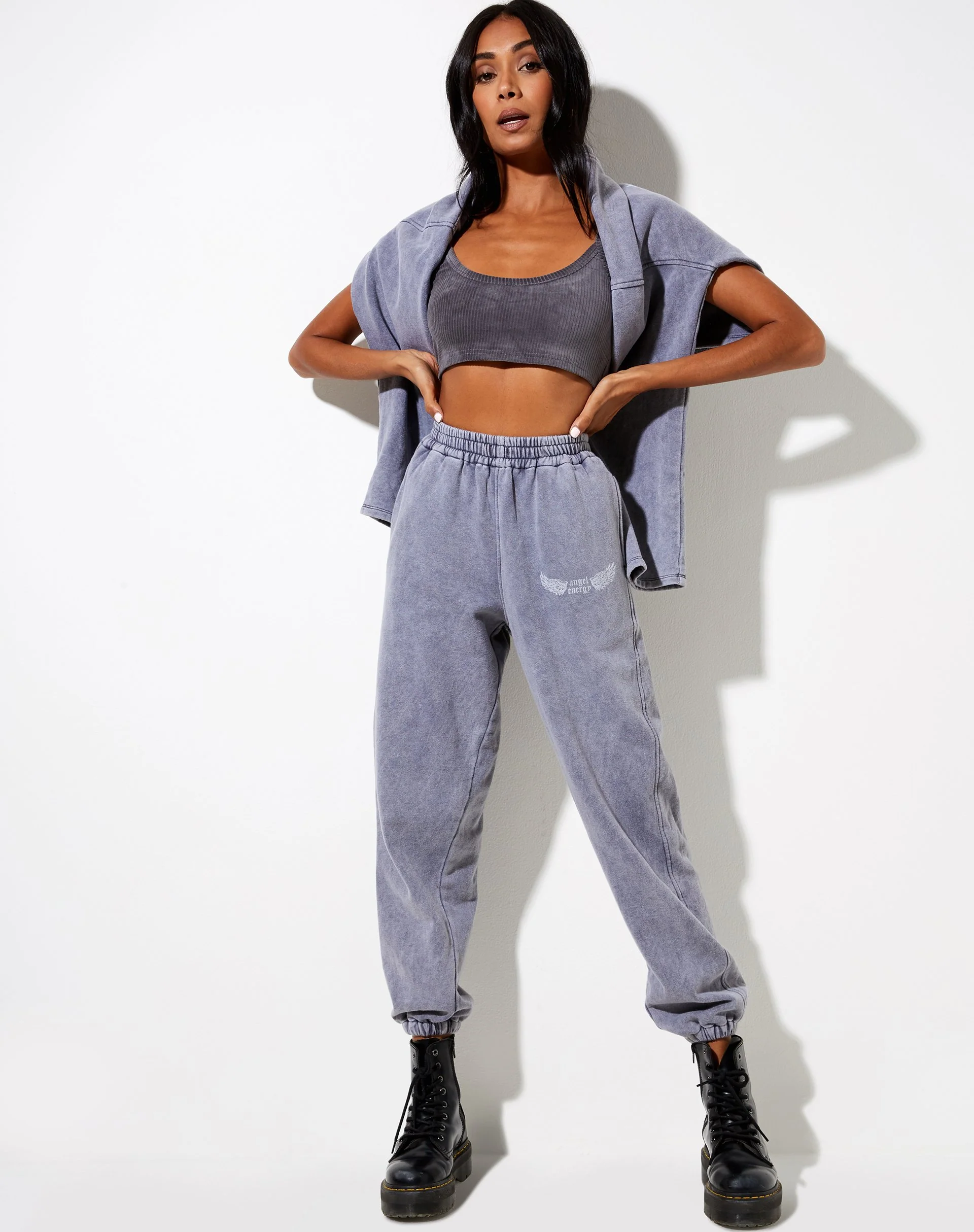 Basta Jogger in Charcoal Wash 'Angel Energy' Flügel - Image 4