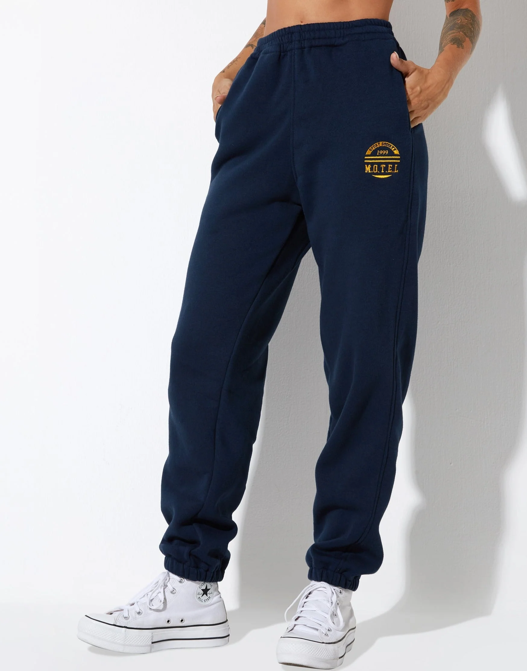 Basta Jogger in Marineblau mit Zitrusstreifen Fußball 1999 - Image 2