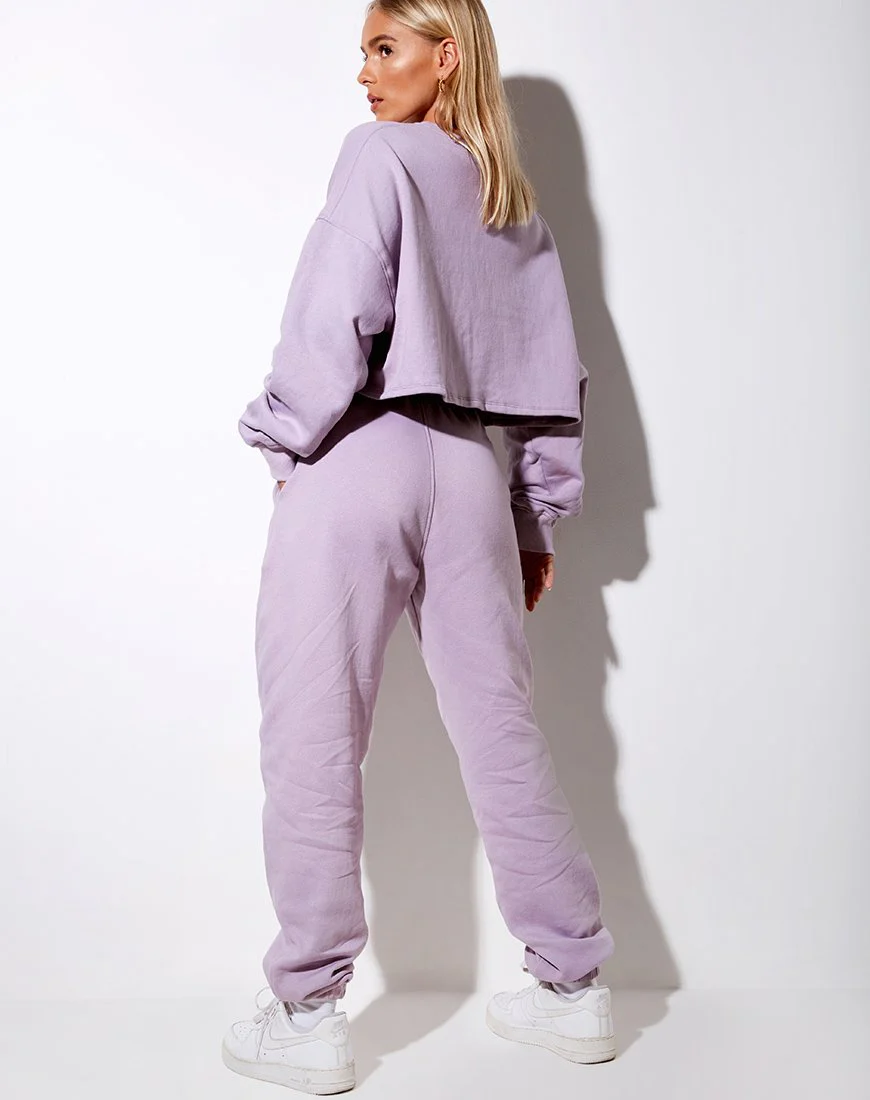 Basta Jogger in Violett 'Angel' Stickerei Weiß - Image 5