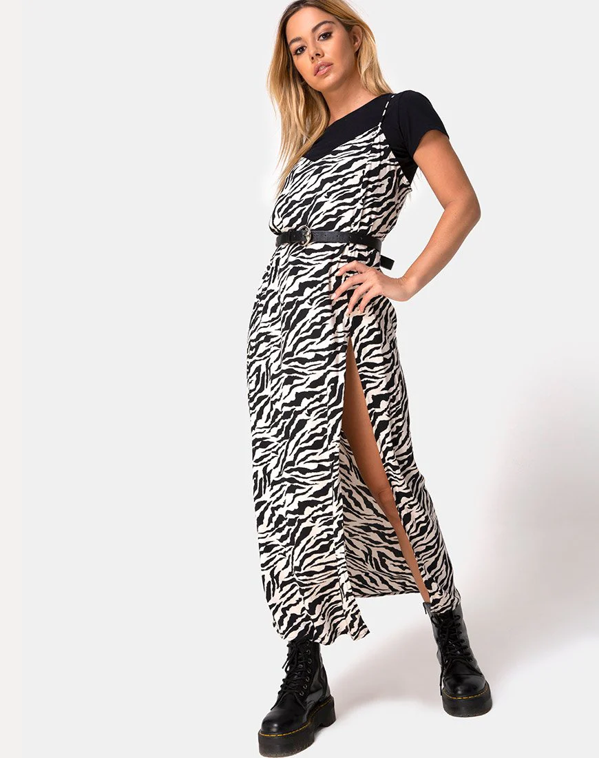 Batis Maxikleid in 90er Jahre Zebra