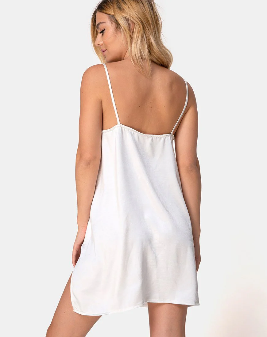 Batista Kleid aus elfenbeinfarbenem Satin - Image 2