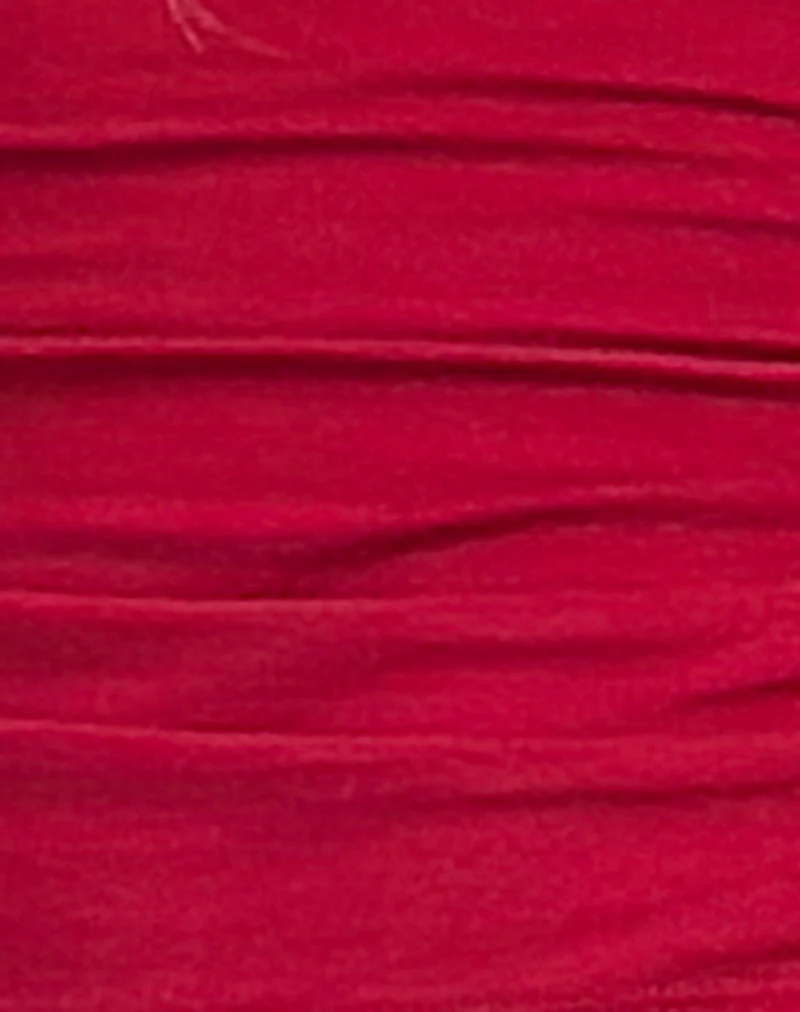 Batya Plunge Top aus gerafftem Jersey Adrenalin Rot - Image 6