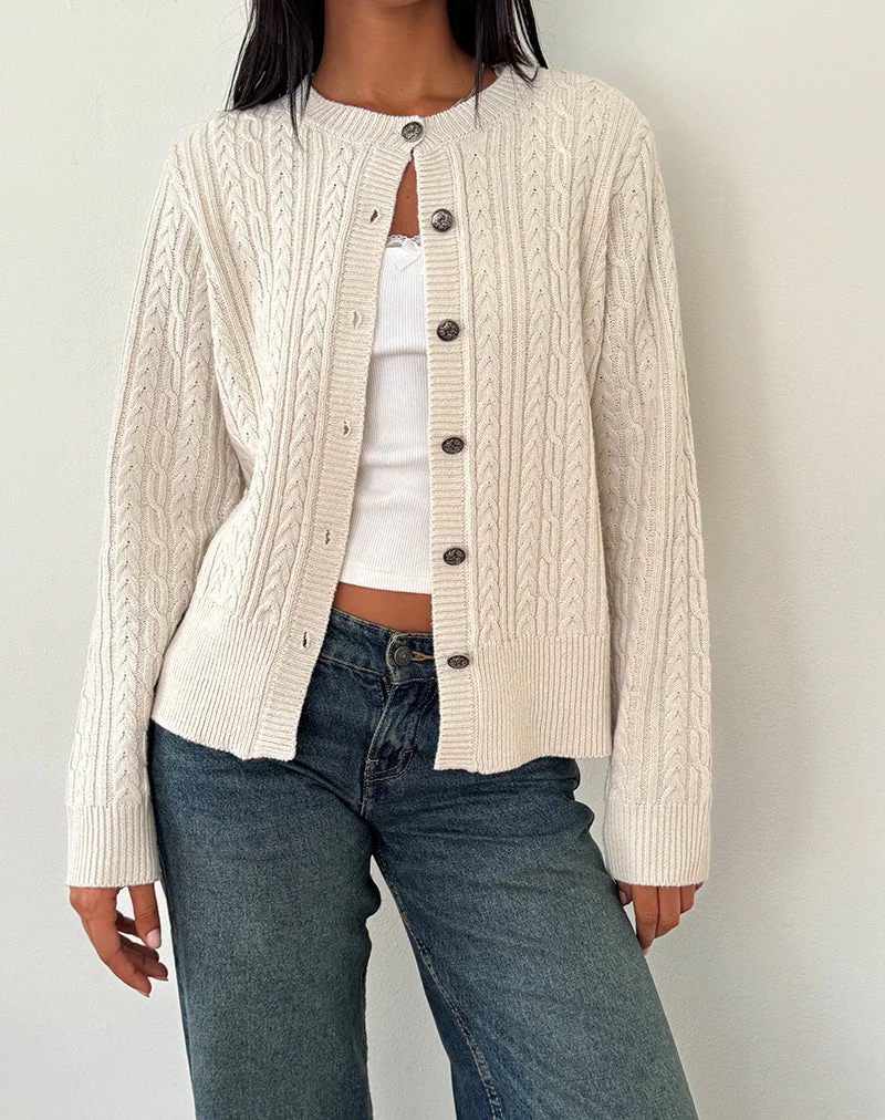 Bavana Strickjacke in Elfenbein - Image 3
