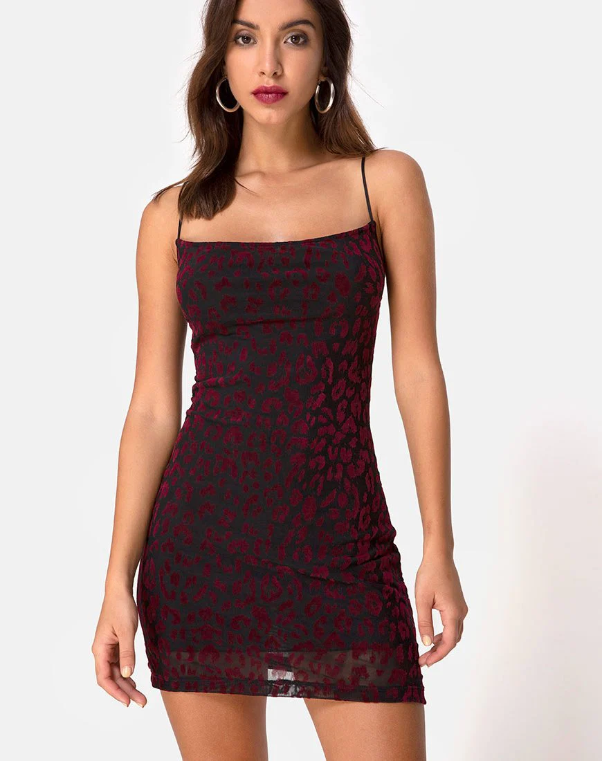 Becky Kleid aus rotem Leopardennetz - Image 2