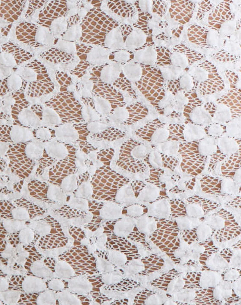 Beerus Long Sleeve Mock Neck Top in Lace Ivory - Image 6