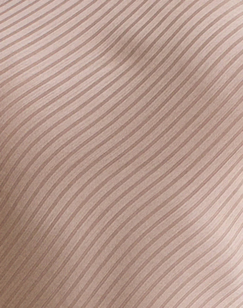 Belara Maxikleid aus Satin mit Streifen in Taupe - Image 5