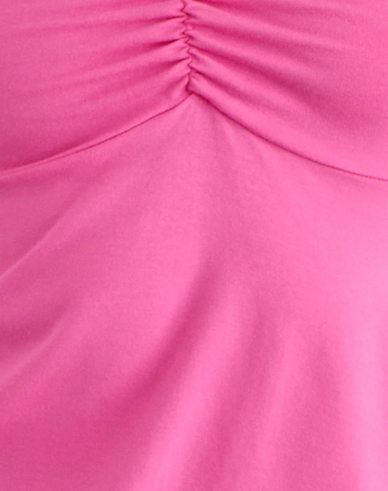 Belena Mini Dress in Jersey Deep Pink - Image 6