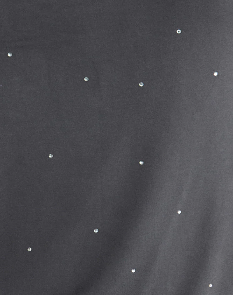 Belia Minikleid mit geschnürter Taille in Diamante Dunkelgrau - Image 6