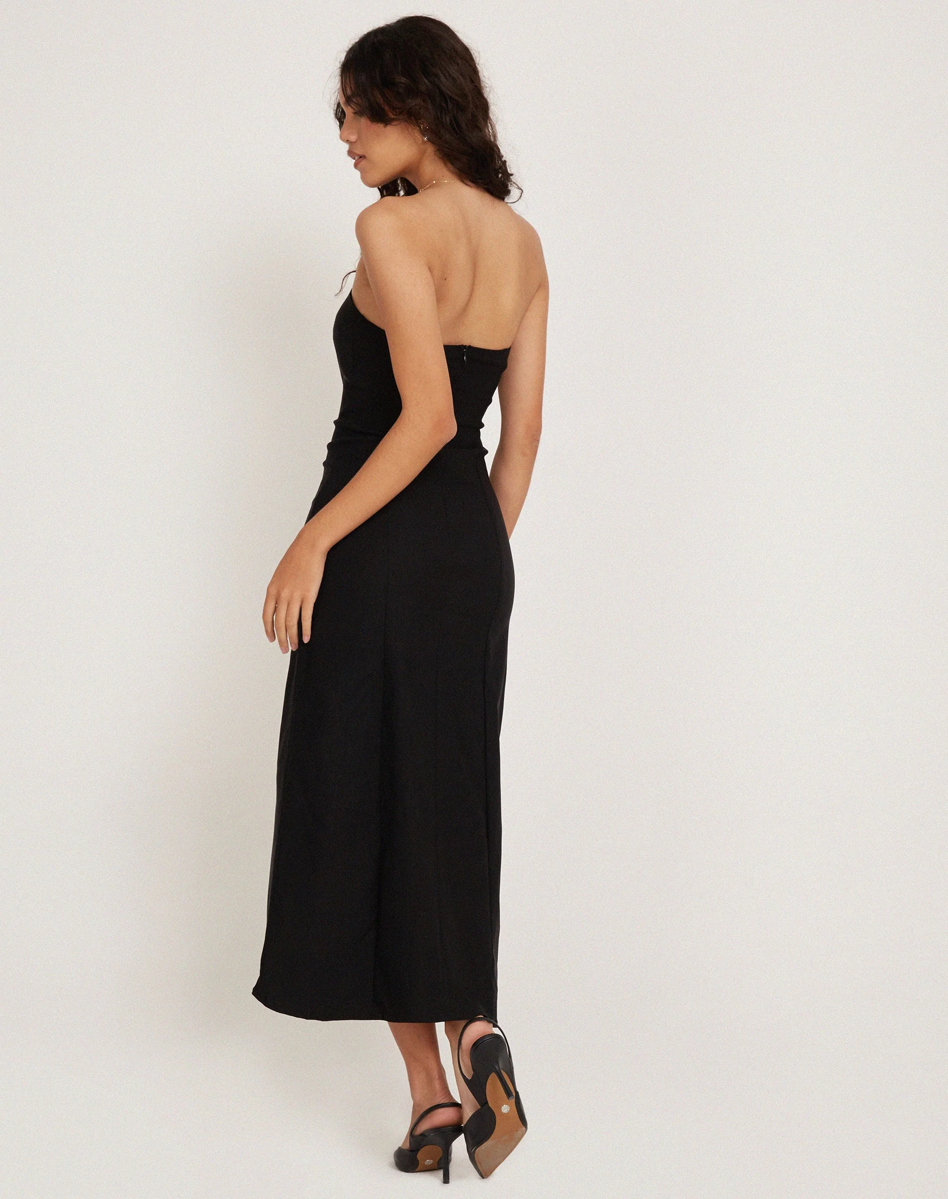 Bellini Bandeau-Midikleid in Schwarz - Image 5