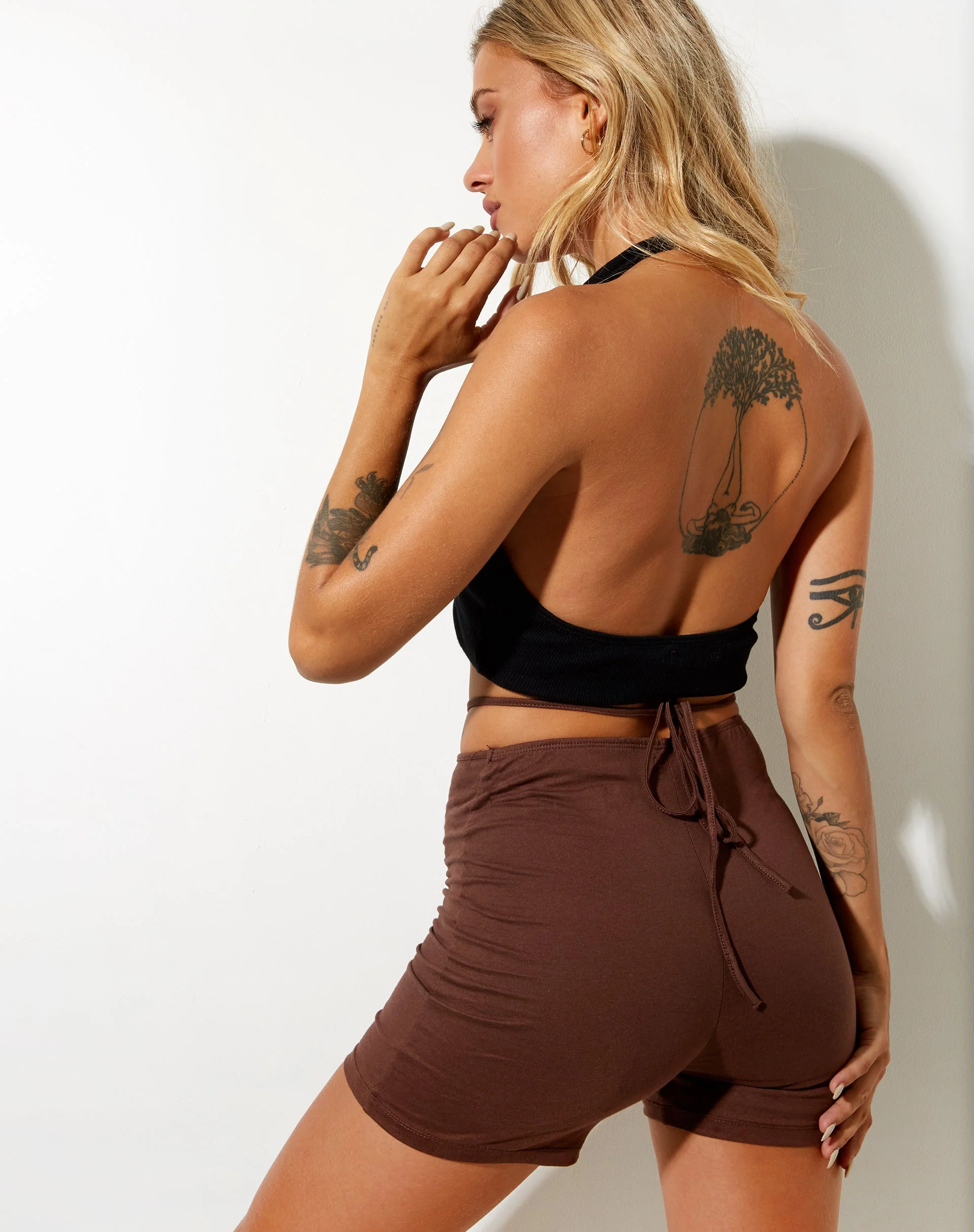 Ben Hot Pant in Lycra Deep Mahogany - Image 2