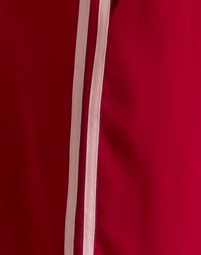 Bennett Hose mit weitem Bein in Tailoring Rot mit rosa Streifen - Image 6