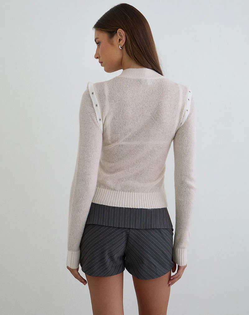 Bentala Rollkragenpullover aus Strick in Ecru - Image 5