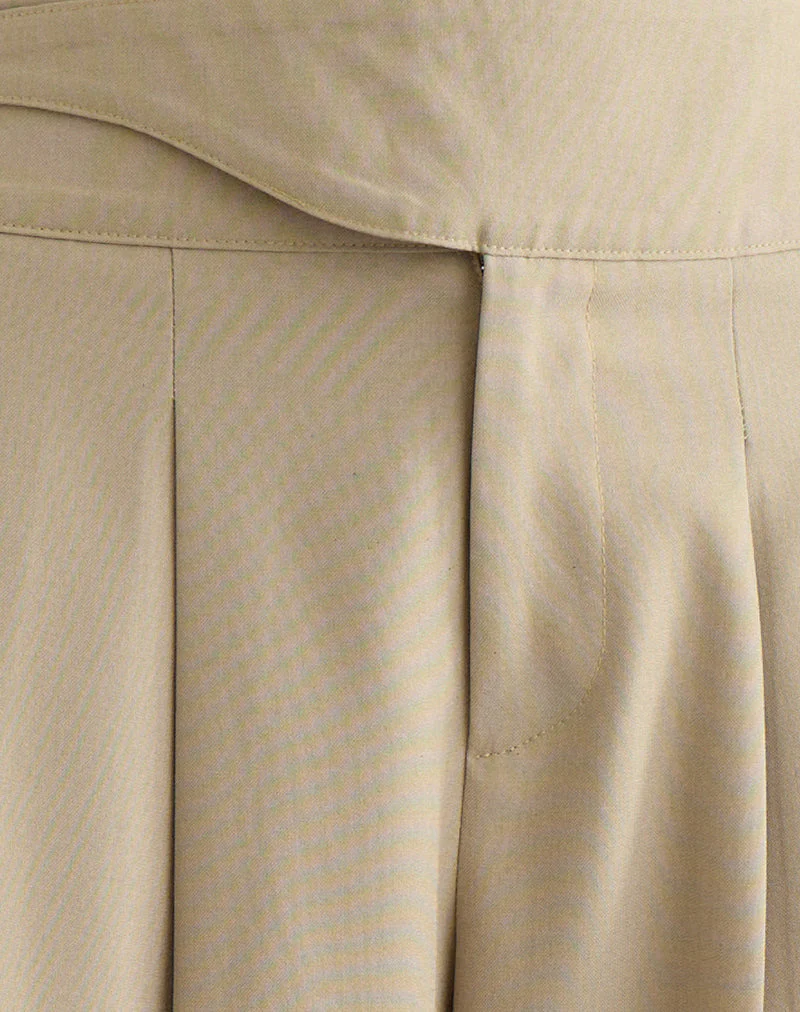 Berdine Wide Leg Trouser in Tailoring Beige - Image 6