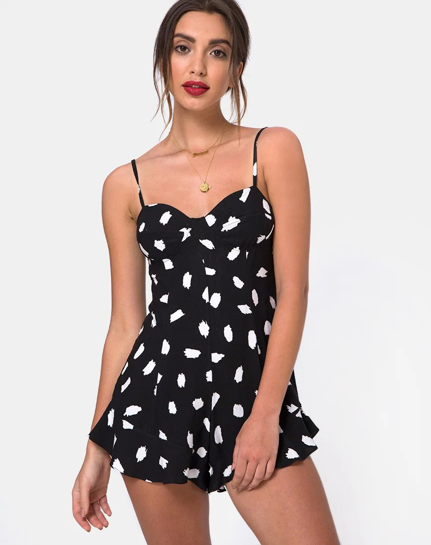 Berji Playsuit aus Diana Dot Schwarz