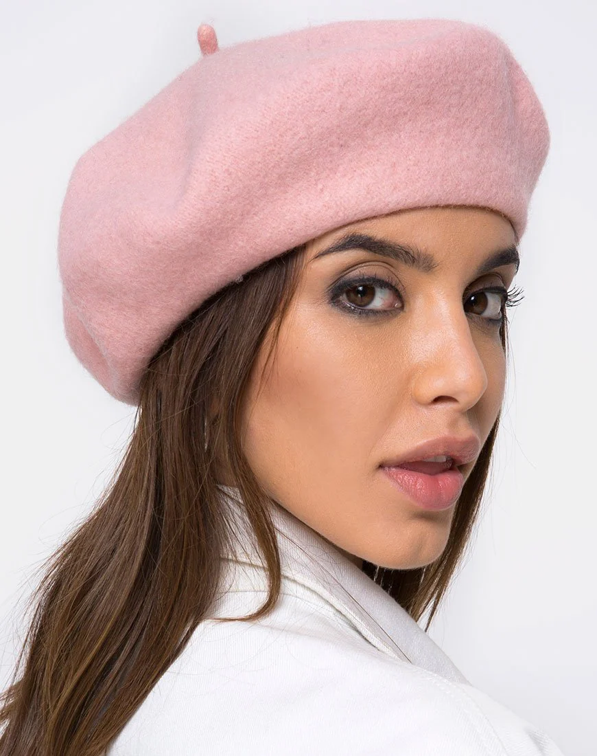 Woll-Barett-Mütze in Babyrosa - Image 2