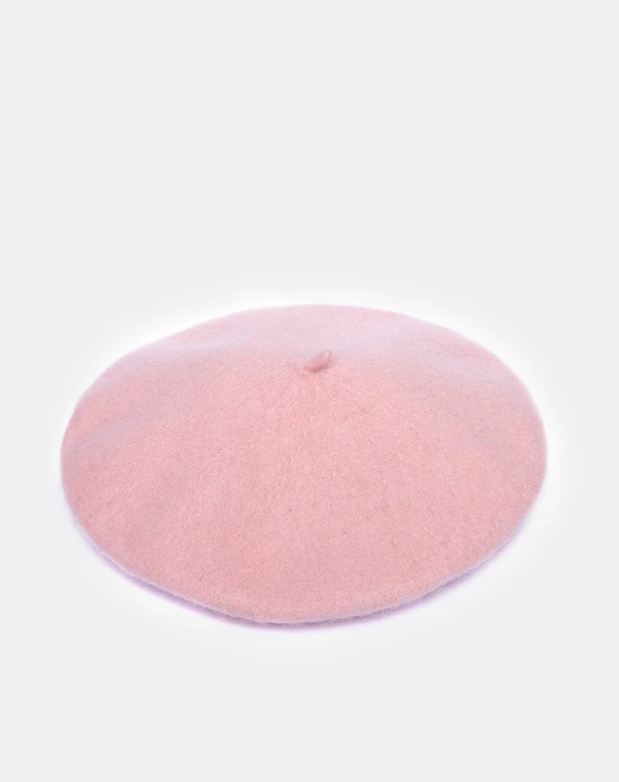 Woll-Barett-Mütze in Babyrosa - Image 3