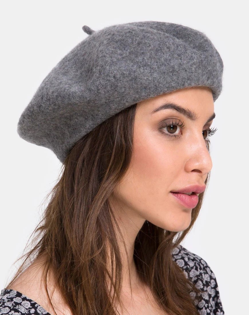 Beret aus Wolle in Grau - Image 2
