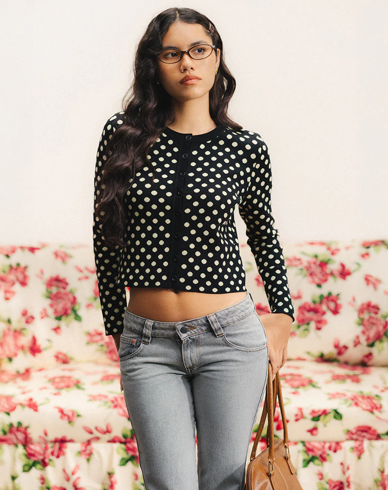 Bhavina Strickjacke in Mono Polka