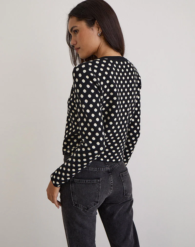 Bhavina Strickjacke in Mono Polka - Image 7