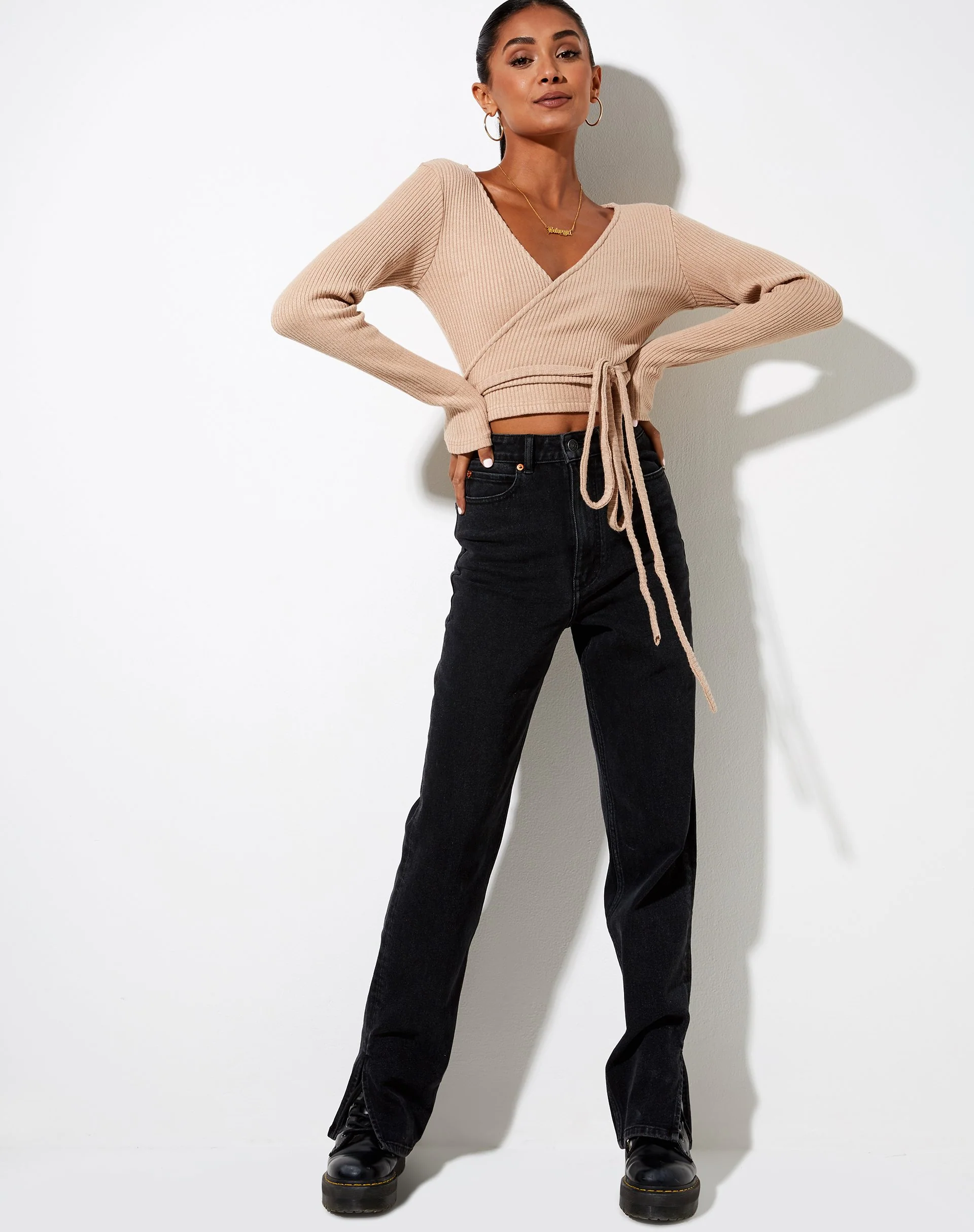 Bianca Wickeloberteil in Rib Tan - Image 3