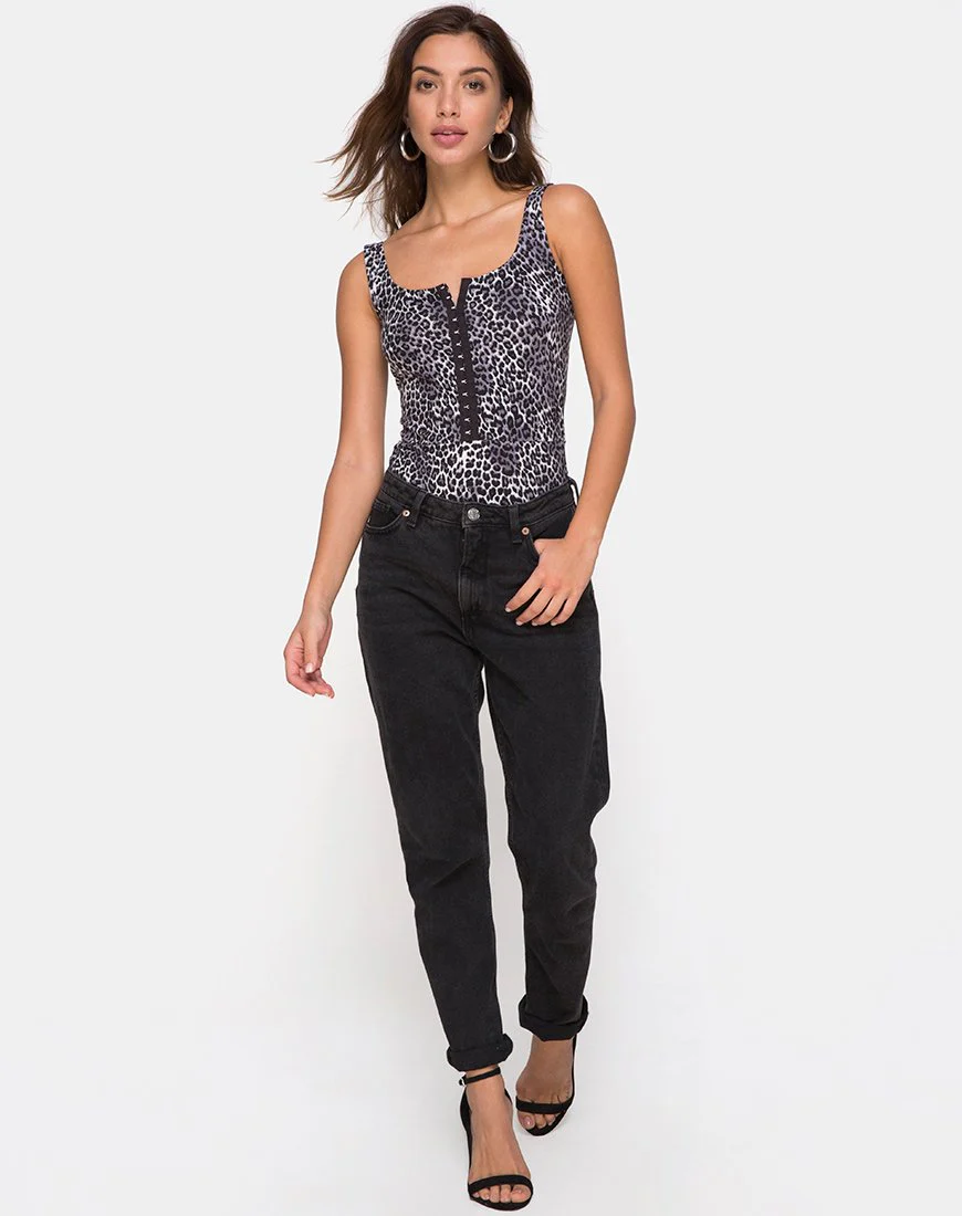 Bida Mieder in Grau Rar Leopard - Image 3