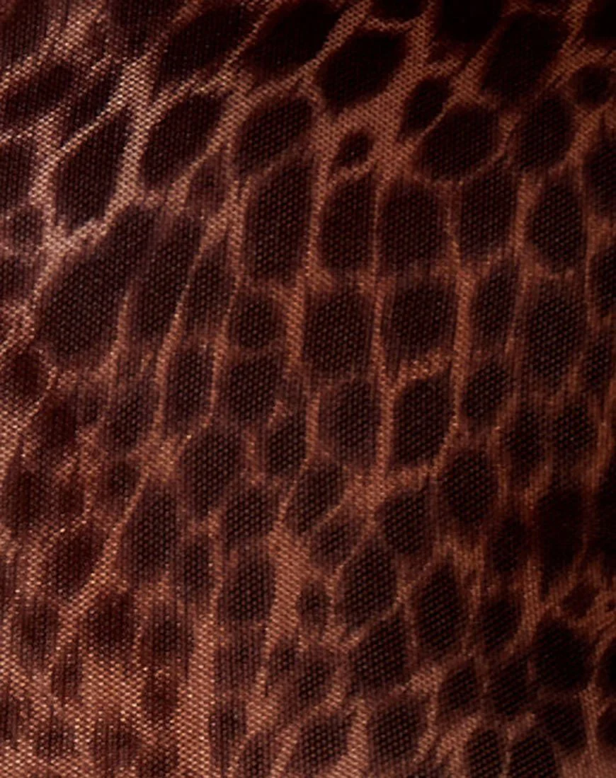 Bika Vest Top aus Mesh Gradient Cheetah Brown - Image 4