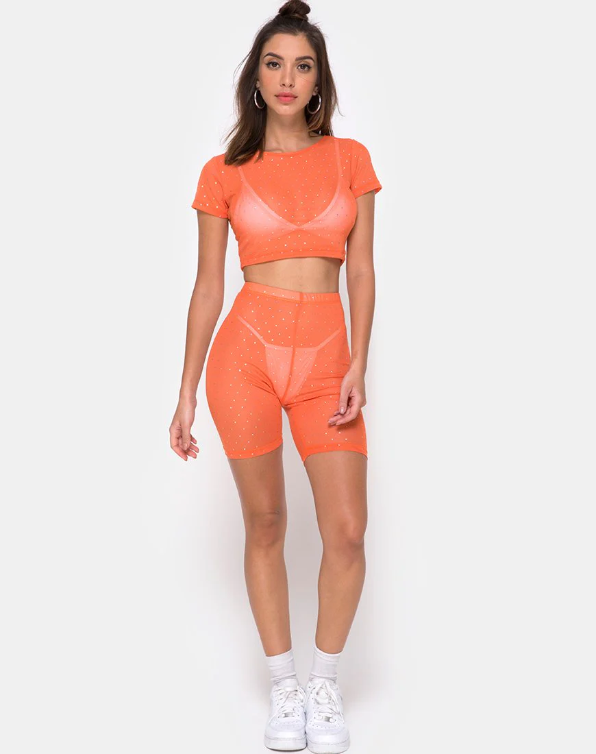 Bike Short in Kristallnetz Orange - Image 3