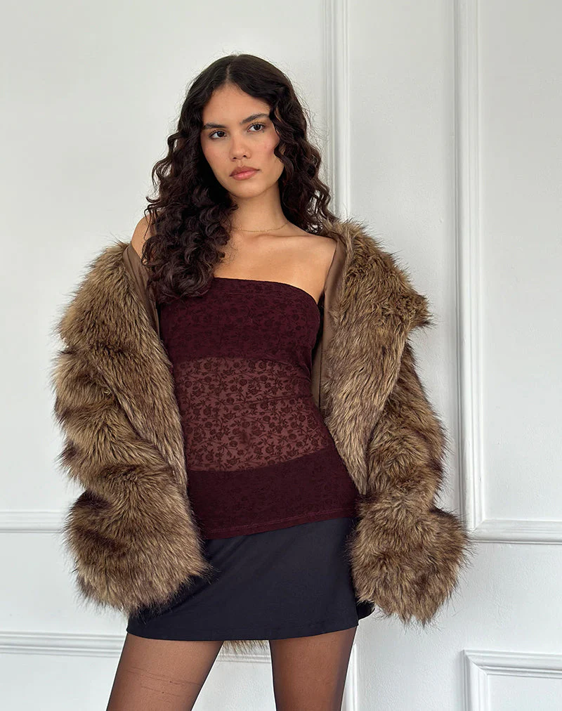 Bilancia Bandeau-Top in Ditsy Flock Gebranntes Kastanienbraun - Image 2