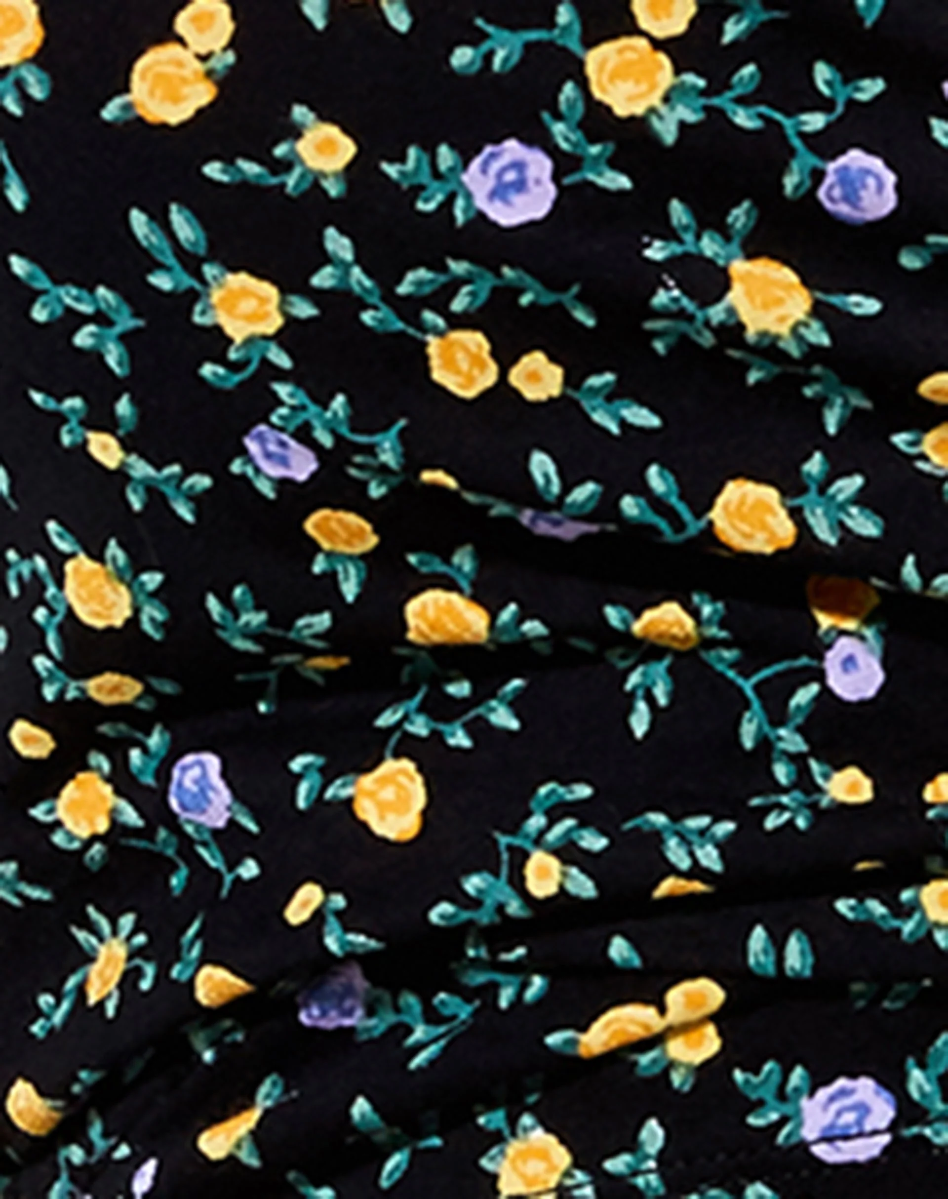 Bilar Crop Top aus fließender Blume Schwarz - Image 5