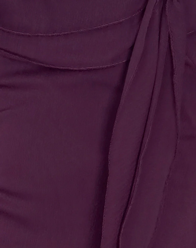 Binita Minikleid aus Chiffon Aubergine - Image 6