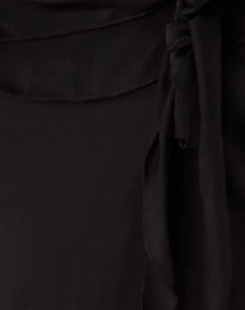 Binita Minikleid aus Chiffon Schwarz - Image 6