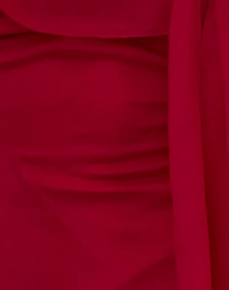Binita Minikleid aus Chiffon in Burgund - Image 6