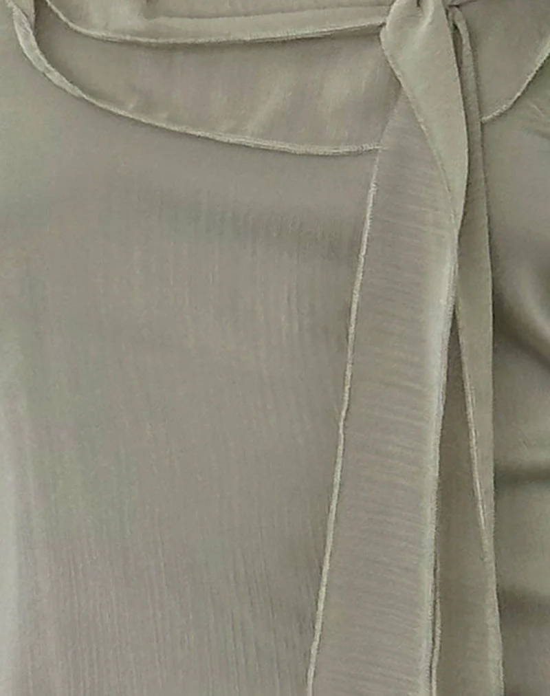 Binita Minikleid aus Chiffon oliv - Image 6