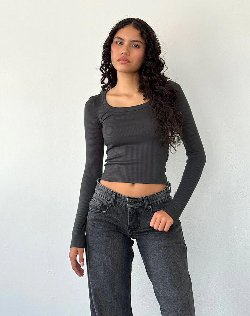 Binlo Extra Langarm Top in Black Forest - Image 3