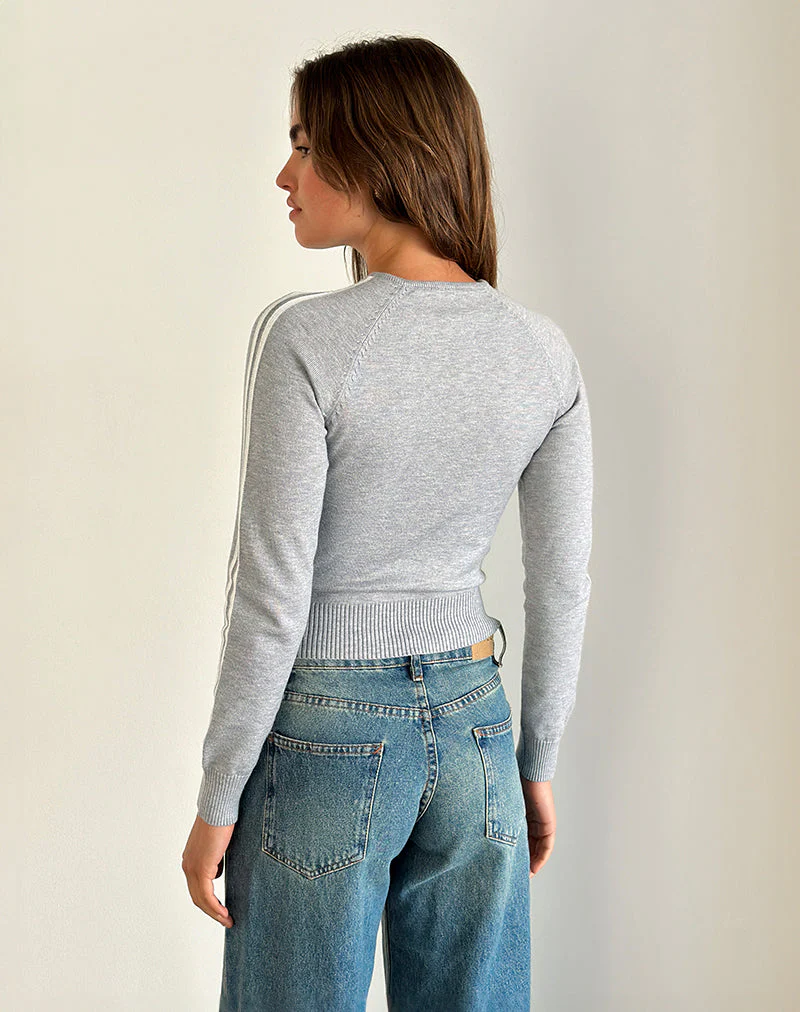 Binta Zip Through Jacke in Grau meliert - Image 4