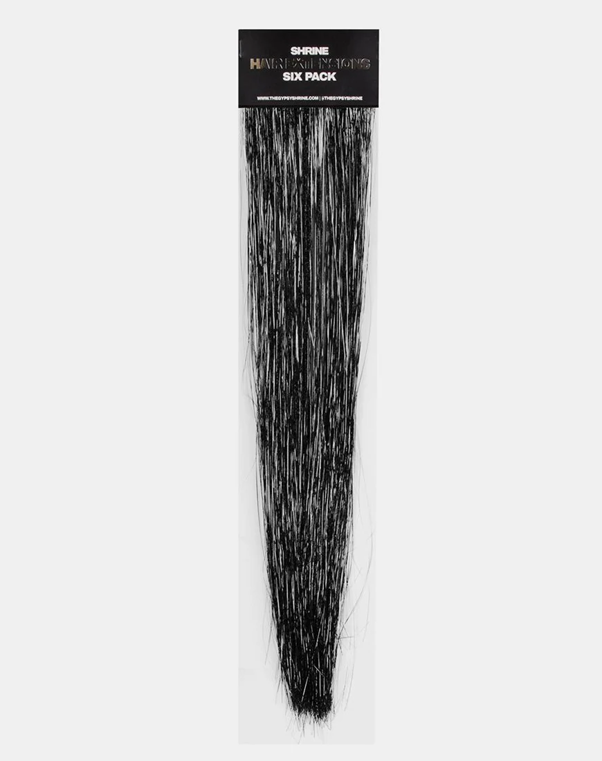 Schwarze Lametta-Haarverlängerung von Shrine