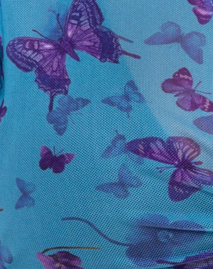 Blaza Crop Top aus Mesh Butterfly Azure - Image 5