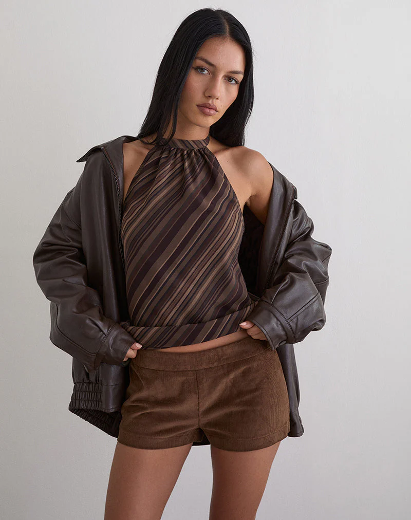 Blazira Shorts aus Wal-Cord in Braun