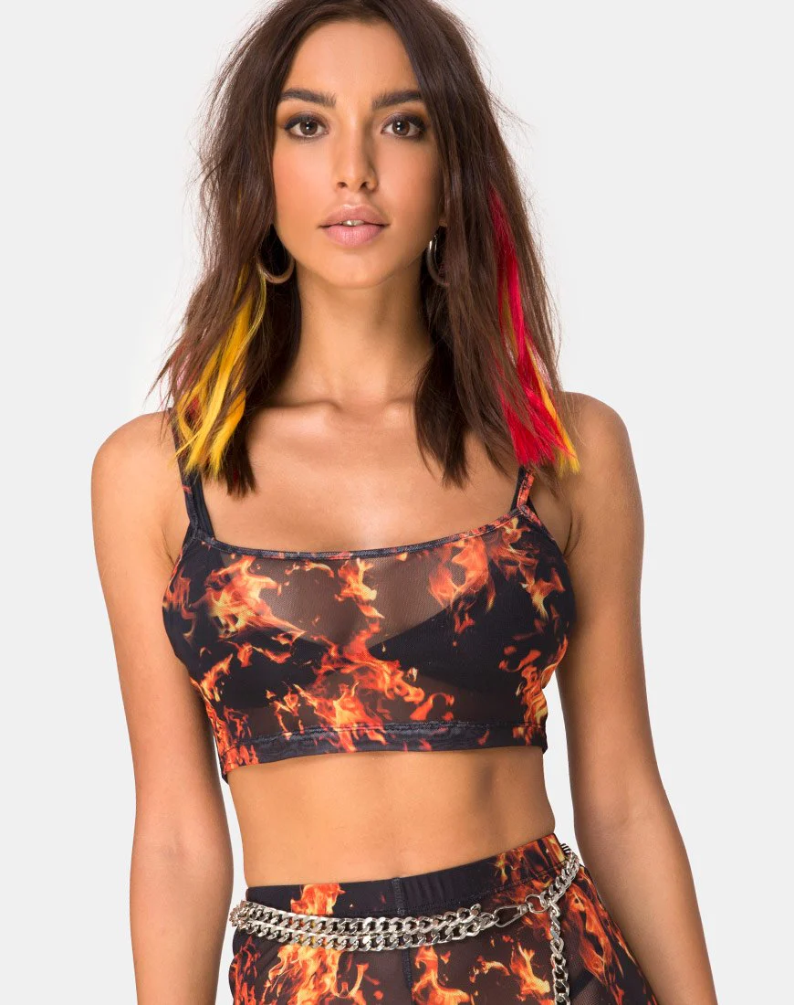 Bliss Crop Top aus Fire Mesh