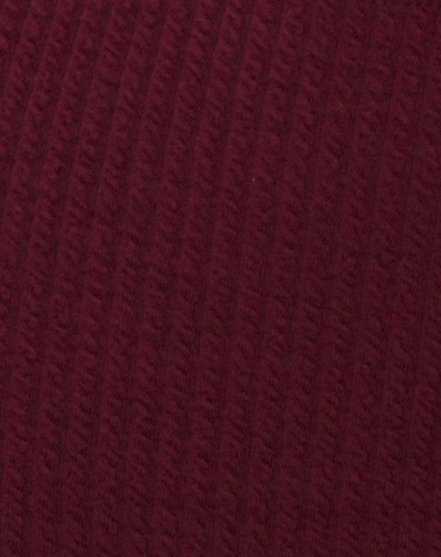 Bliss Crop Top in Burgundy - Image 5