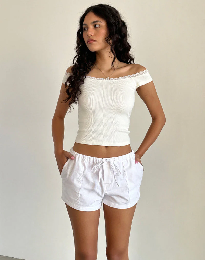 Bolaxi Short aus weißem Leinen - Image 3