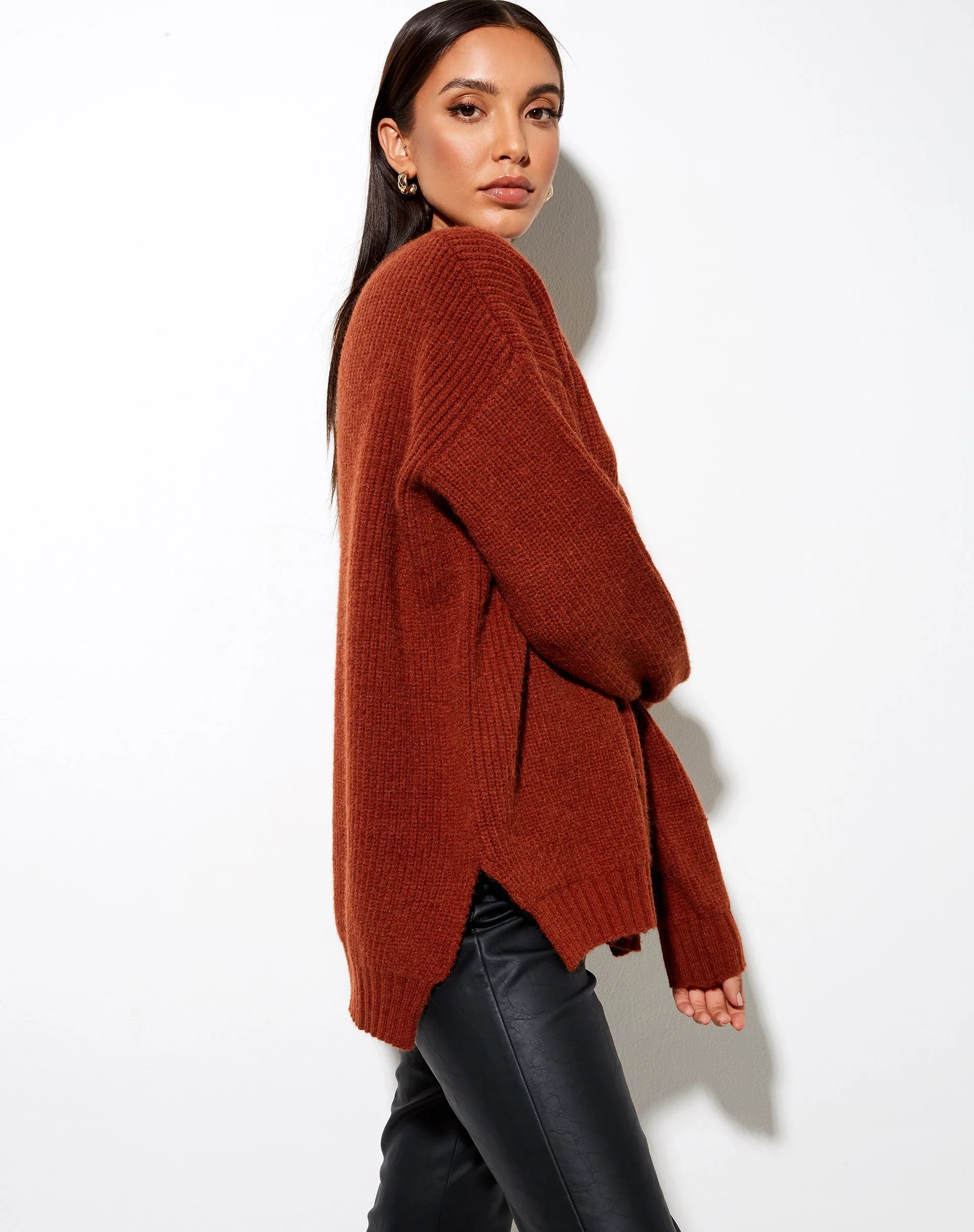 Bondy Pullover in Knit Brick - Image 2
