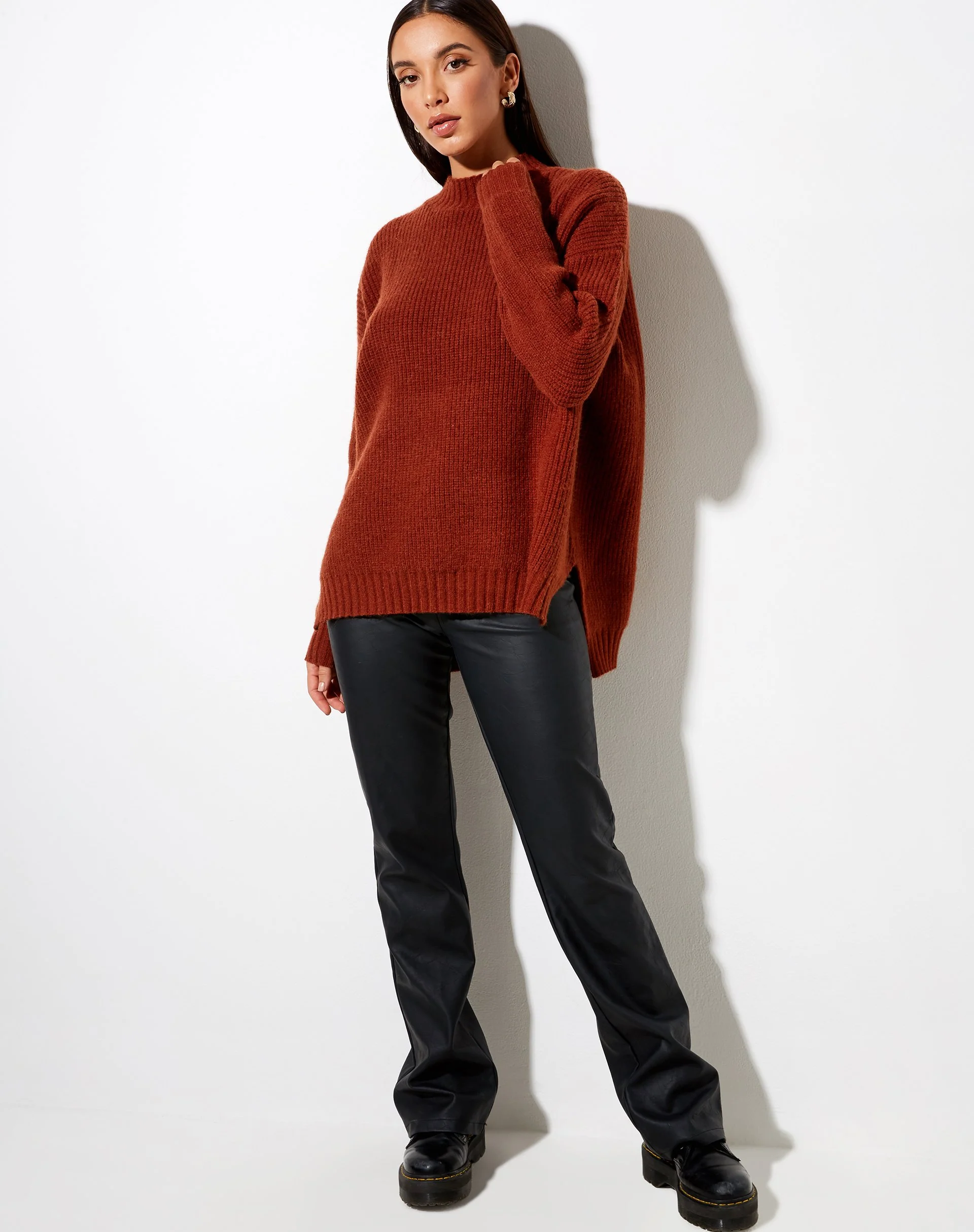 Bondy Pullover in Knit Brick - Image 3