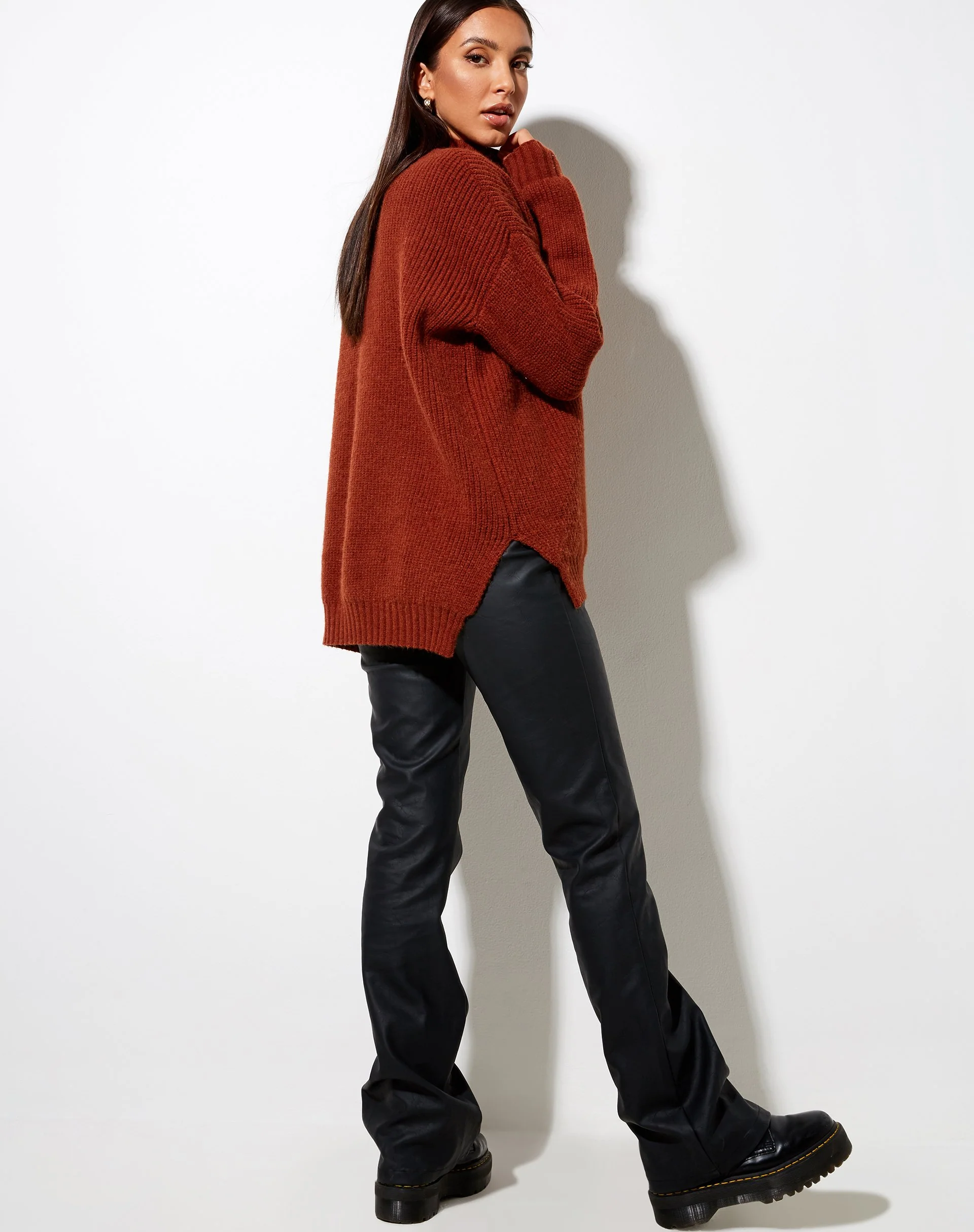 Bondy Pullover in Knit Brick - Image 4