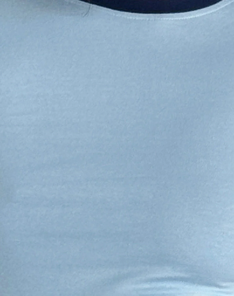 Bonija Langarm-Top in Nantucketblau mit marineblauen Paspeln und M-Stickerei - Image 6
