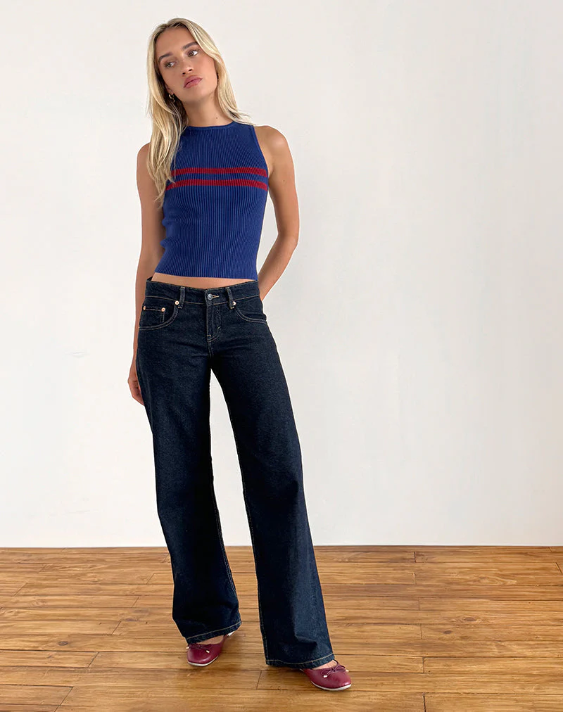 Bonisa Weste in Blau mit roten Streifen - Image 3