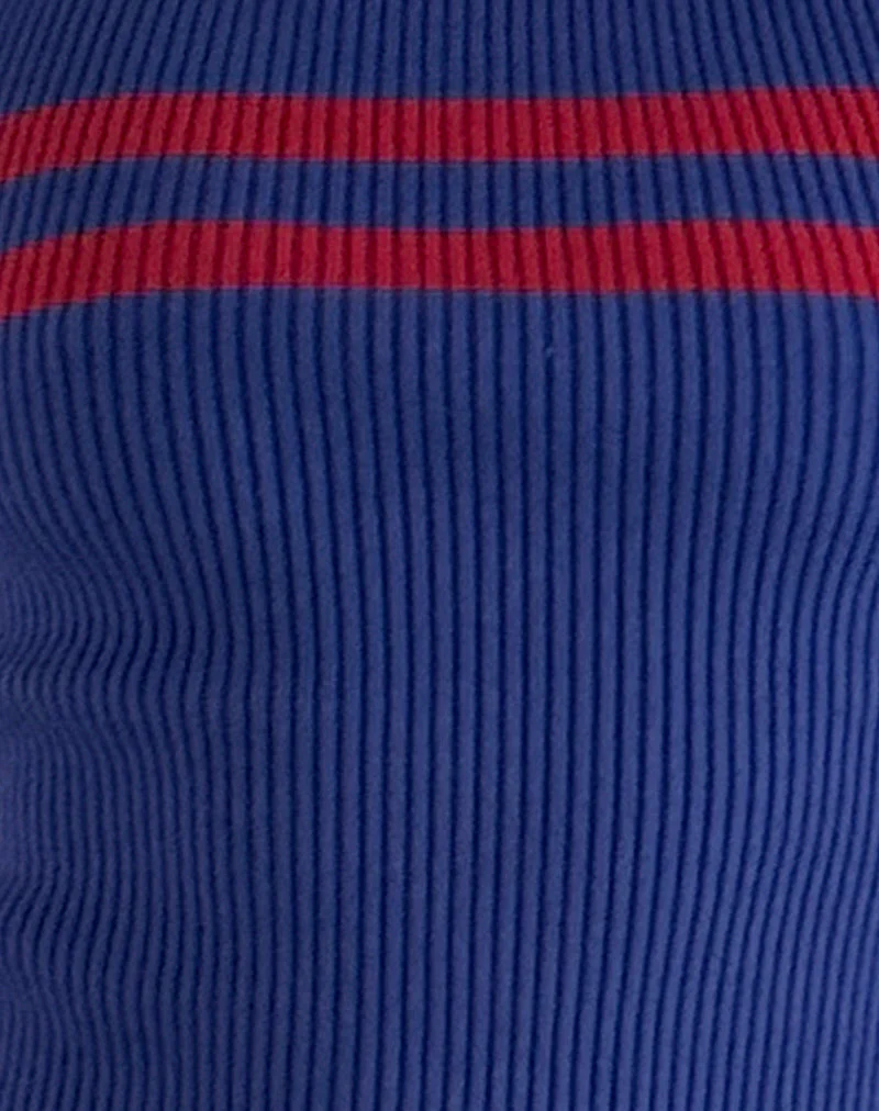 Bonisa Weste in Blau mit roten Streifen - Image 6