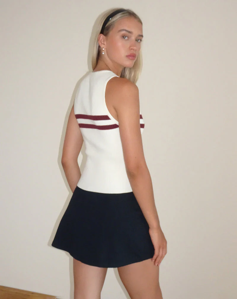 Bonisa Vest Top in Elfenbein mit roten Streifen - Image 4