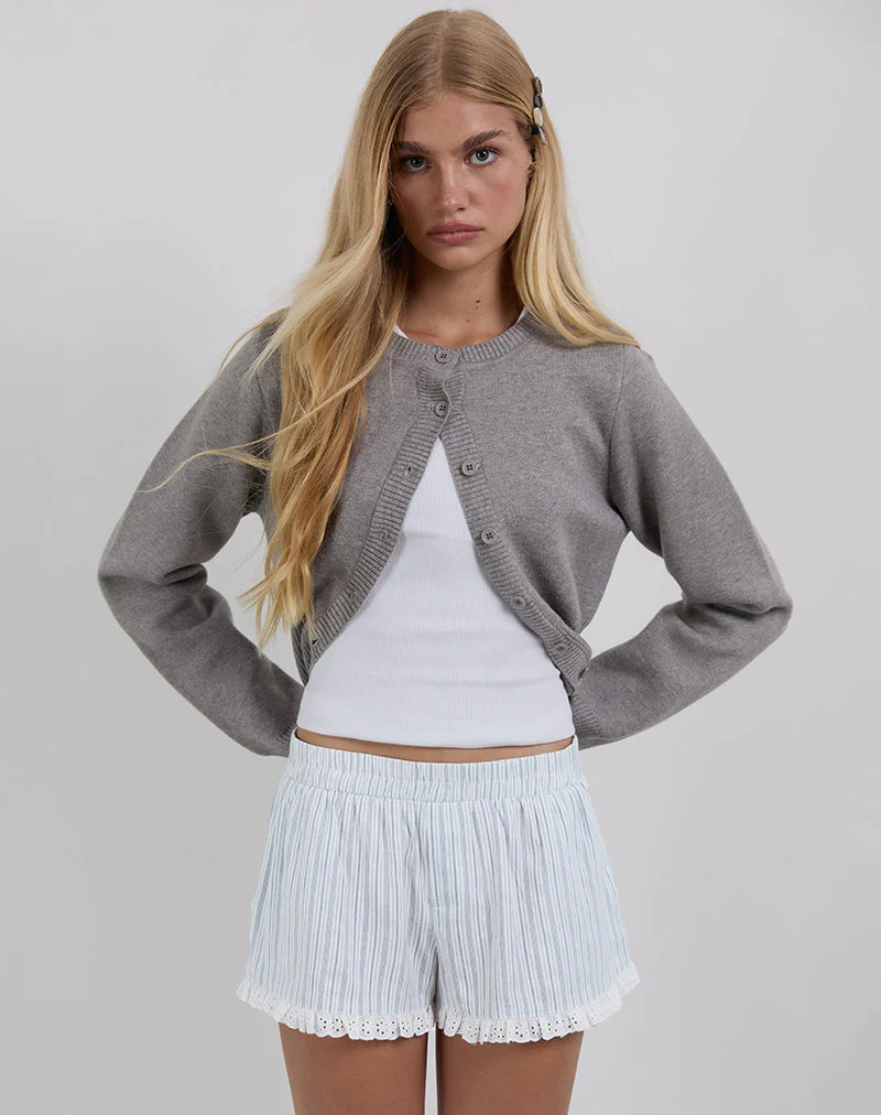 Bonji Shorts aus Leinen Weiß mit blauen Streifen - Image 2